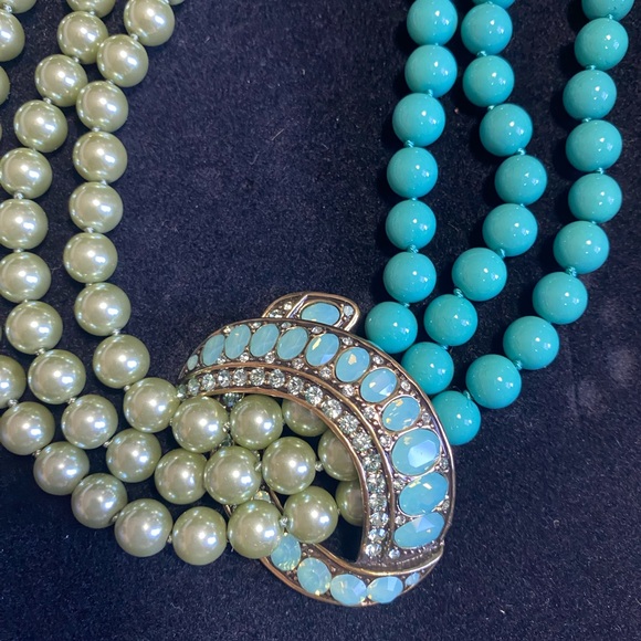 Heidi Daus Green and Gold Beaded Necklace - Picture 3 of 16